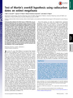Test of MartinTs overkill hypothesis using radiocarbon dates on