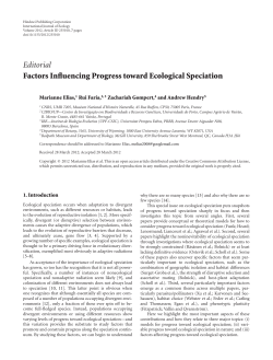Editorial Factors Influencing Progress toward Ecological Speciation