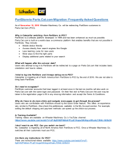 PartStore to Parts.Cat.com Migration: Frequently