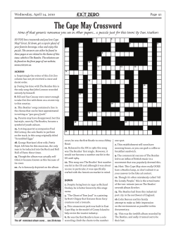 CROSSWORD The Cape May Crossword