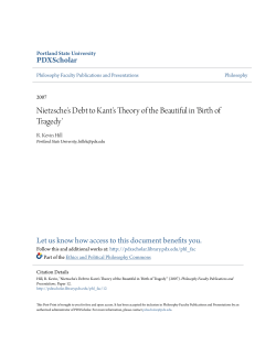 Nietzsche`s Debt to Kant`s Theory of the Beautiful in `Birth of Tragedy`