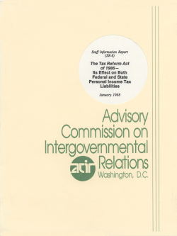 The Tax Reform Act of 1986--Its Effect on Both Federal and State