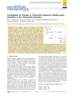 Investigation of Changes in Tetracycline Repressor Binding upon