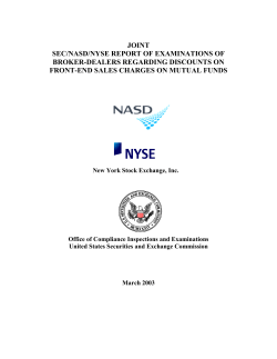 Joint Report of Examinations of Broker-Dealers Regarding