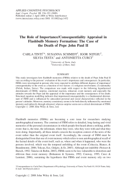 The role of importance/consequentiality appraisal in flashbulb