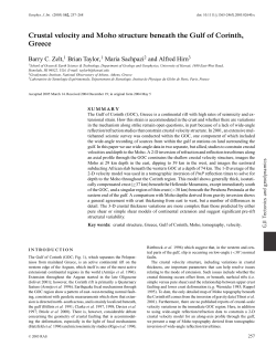 Crustal velocity and Moho structure beneath the Gulf of Corinth