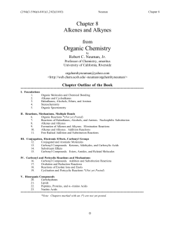 Alkenes and Alkynes
