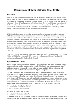Measurement of Water Infiltration Rates for Soil
