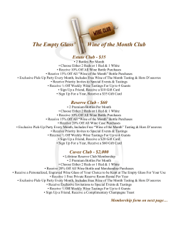 The Empty Glass` Wine of the Month Club Estate Club