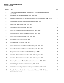 Chapter 2: Congressional Elections Table of Contents Number Title