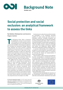 Social protection and social exclusion: an analytical