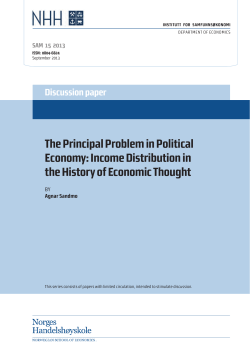 The Principal Problem in Political Economy: Income