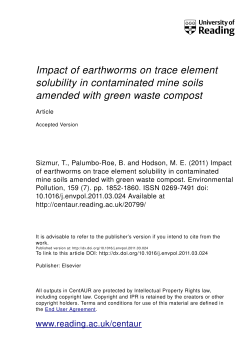 Impact of earthworms on trace element solubility in contaminated