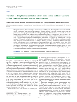 The effect of drought stress on the leaf relative water content and