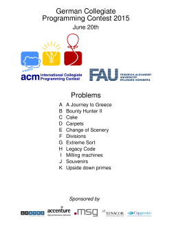 German Collegiate Programming Contest 2015 Problems