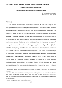 Towards a revision of the picaresque novel