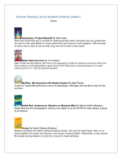 Summer Reading List for Students Entering Grade 5