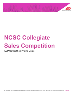 NCSC Pricing Guide - National Collegiate Sales Competition