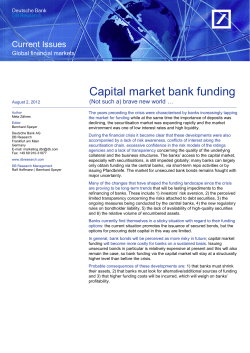 Capital market bank funding