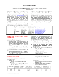 RPC Prostate Phantom Guidelines for Planning and Treating the