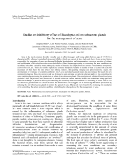 Studies on inhibitory effect of Eucalyptus oil on sebaceous glands