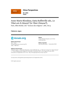 Anne-Marie Blondeau, Katia Buffetrille eds., Le Tibet est
