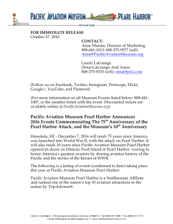2016 Events Commemorating the 75th Anniv of the Pearl Harbor