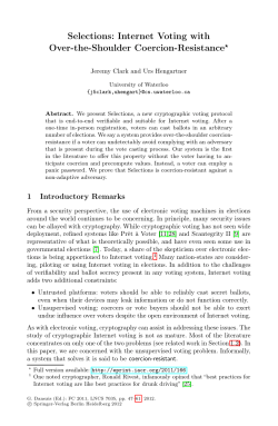 LNCS 7035 - Selections: Internet Voting with Over-the