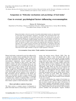 Cues to overeat: psychological factors influencing overconsumption