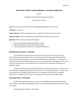 Dialogue Lesson Plan by Ed Sams