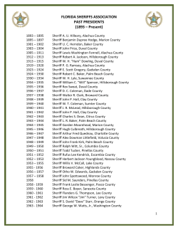 FLORIDA SHERIFFS ASSOCIATION PAST PRESIDENTS (1893