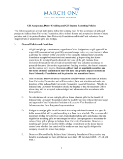Gift Acceptance, Donor Crediting and Gift Income Reporting Policies