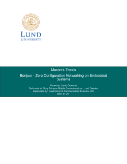 Master`s Thesis Bonjour - Zero Configuration Networking on