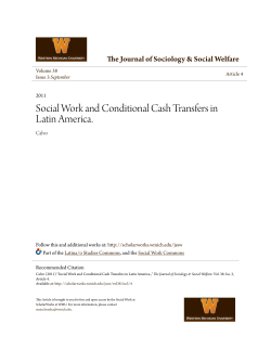 Social Work and Conditional Cash Transfers in Latin America.