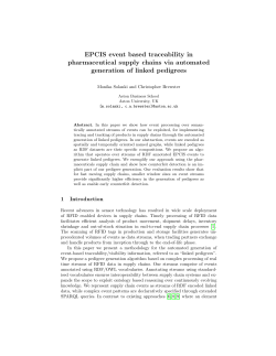 EPCIS event based traceability in pharmaceutical