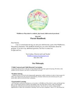 Parent Handbook - Wildflowers Playschool