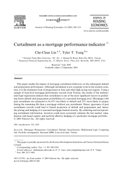Curtailment as a mortgage performance indicator