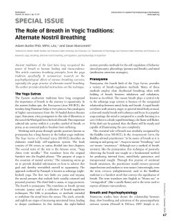 The Role of Breath in Yogic Traditions: Alternate Nostril Breathing