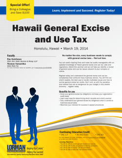 Hawaii General Excise and Use Tax