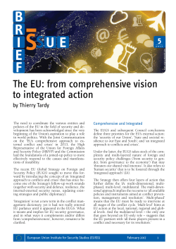 The EU: from comprehensive vision to integrated action
