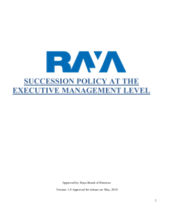 Raya Succession Policy