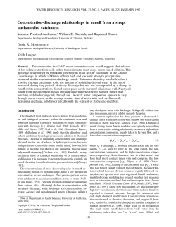 Concentration-discharge relationships in runoff from a steep