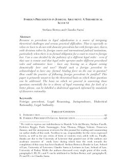 Stefano Bertea and Claudio Sarra* Abstract: Recourse to