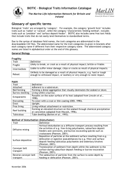 Glossary of specific terms - The Marine Life Information Network
