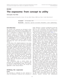 The exposome: from concept to utility