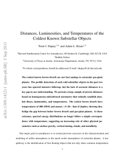Distances, Luminosities, and Temperatures of the