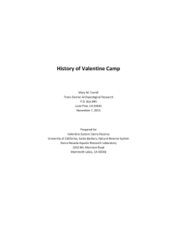 History of Valentine Camp - Valentine Eastern Sierra Reserve
