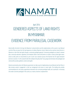 gendered aspects of land rights in myanmar: evidence from