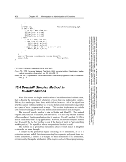 10.4 Downhill Simplex Method in Multidimensions