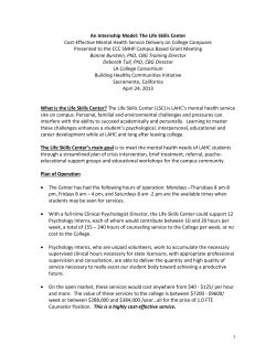 An Internship Model - California Community Colleges Student